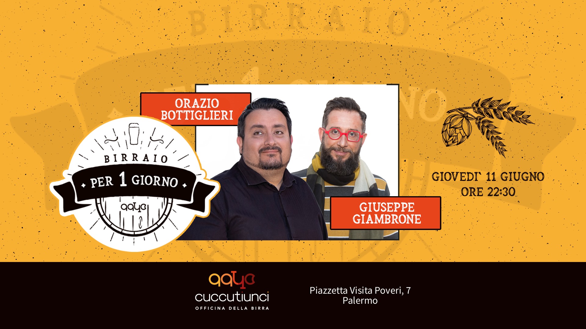 “Birraio per un giorno”: nuovo appuntamento da QQT1C con Orazio Bottiglieri e Giuseppe Giambrone